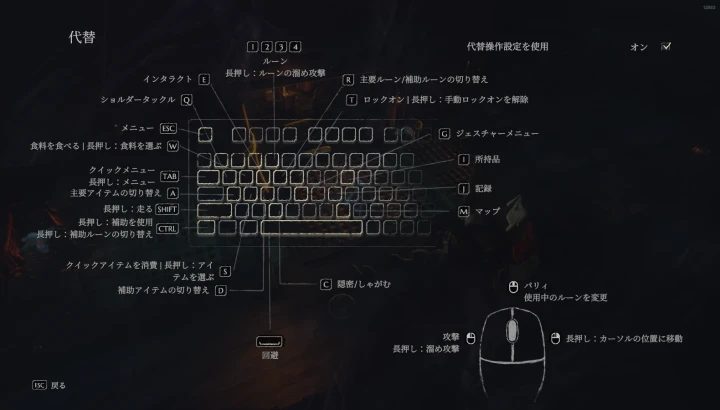 ノーレストフォーザウィケッドの操作方法(マウス&キーボード：代替設定)